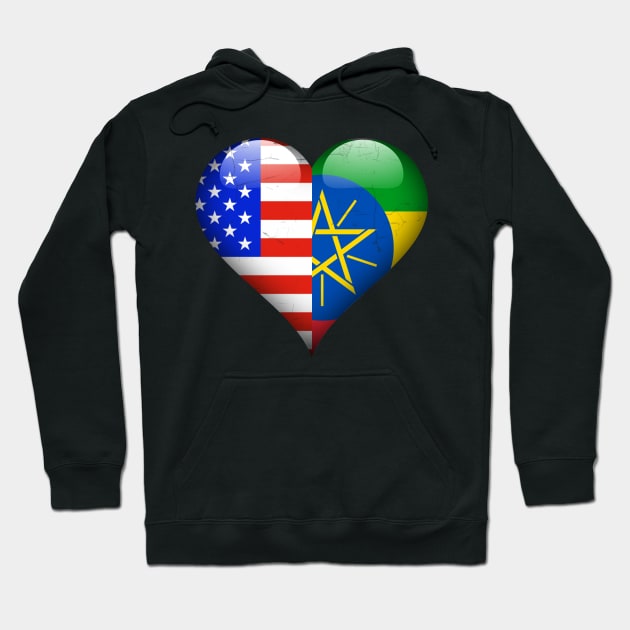 Half American Half Ethiopian - Gift for Ethiopian From Ethiopia Hoodie by Country Flags